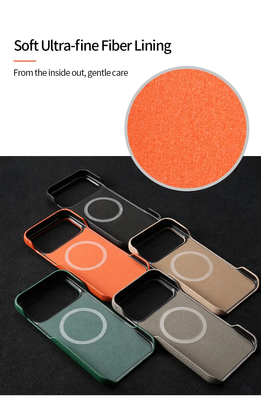 Magsafe Case for iPhone 17 Air 15 16 Pro Max 17Pro Lychee Natural Cowhide Leather Magnetic Protector Luxury Phone Back Cover