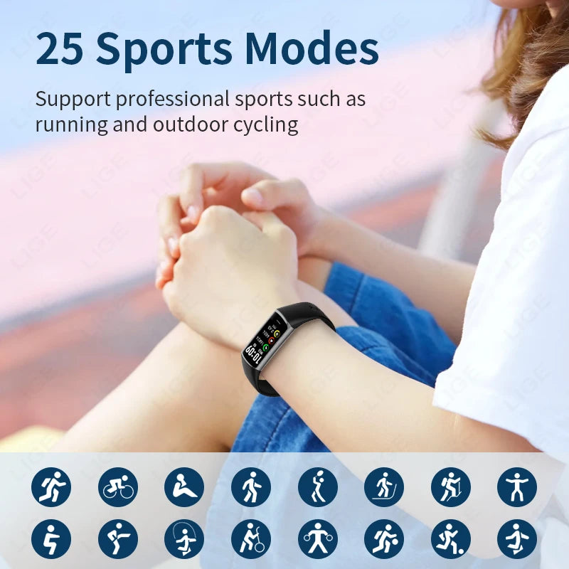 LIGE Smartwatch Sports Fitness Tracker Smart Watch For Men Women Heart Rate Blood Oxygen Sleep Monitor Waterproof Smart Bracelet