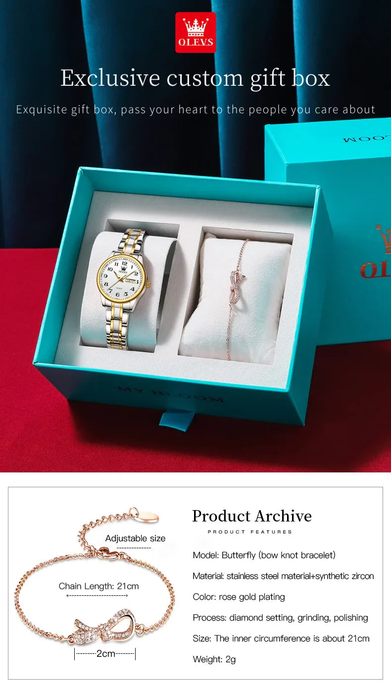 OLEVS 5567 Women's Watch Original Luxury Brand Stainless Steel Waterproof Quartz Women's Watch Elegant Date Zhou Women's watches