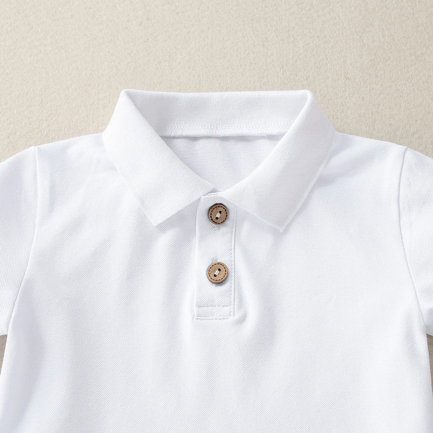 2PCS Summer Boy Children's Shirt Short Sleeved Polo Shirt Neck button Clothes Skin-Friendly Cotton Shirt with Shorts