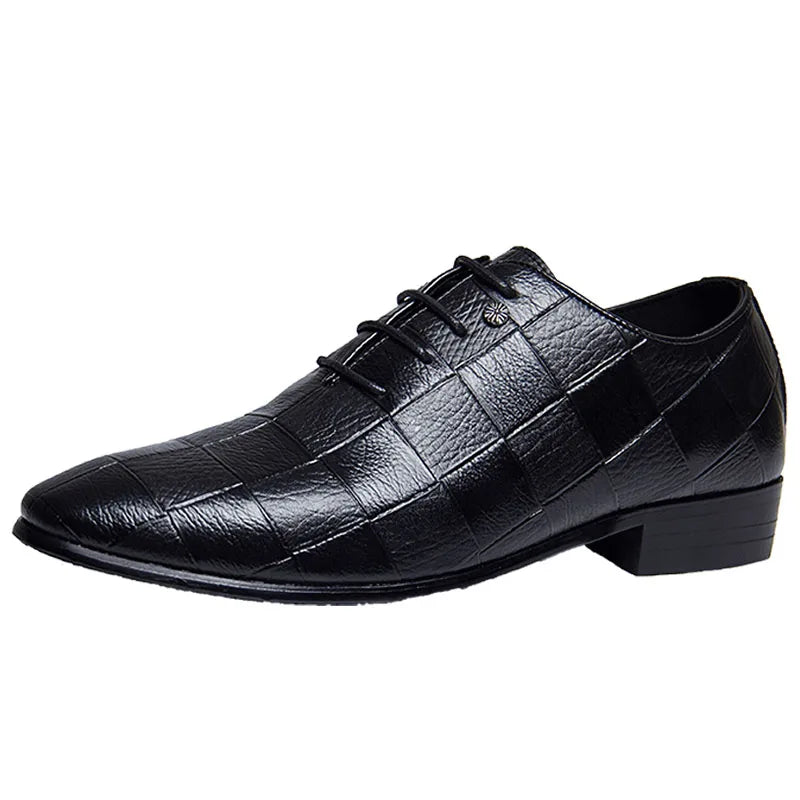 Men Oxford Brogue Genuine Leather Shoes Black Classic Style Wing Tip Lace up Formal Shoes Wedding Office Dress Shoes Men