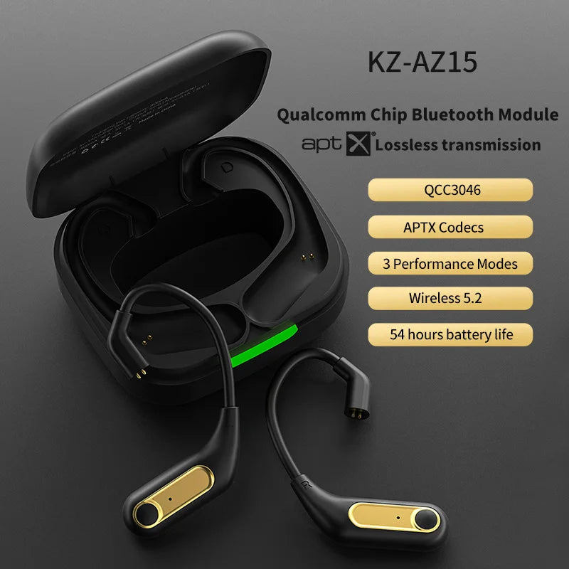 KZ AZ15 Upgrade Wireless Headphones Bluetooth-compatible 5.2 Cable Wireless Ear Hook With Charging Case AZ09 PRO AZ10 Z1PRO Z3