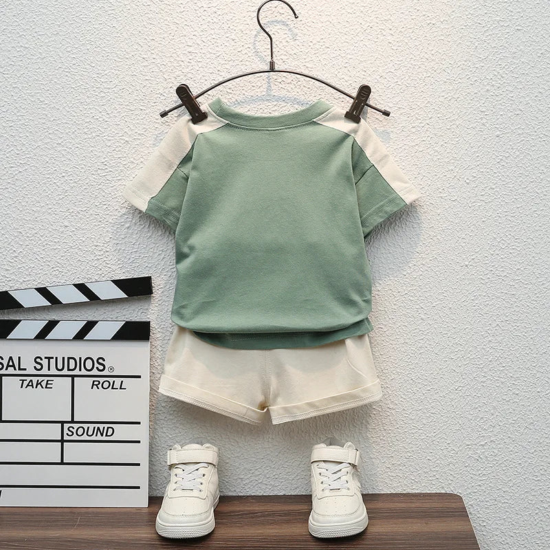 Baby Boys Clothes Sets Fashion Cotton Letter Printing T-shirts+Tooling Shorts 2pcs Kids Outfits for Infant Tracksuit