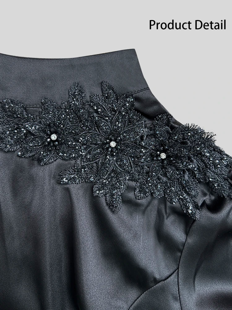 Evening Dresses: Womens Long Sleeves Embroidered Sequined Elegant Party