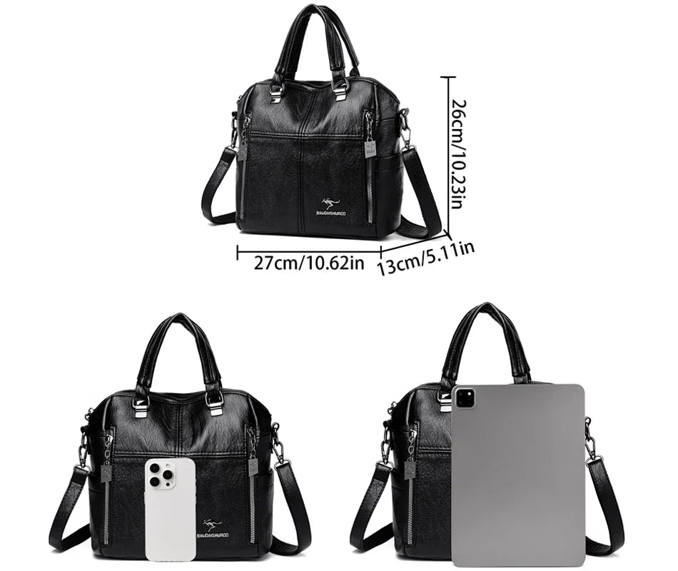 Hot Sale High Quality Leather Backpack Women Shoulder Bags Multifunction Travel Backpack School Bags for Girls Bagpack Mochila