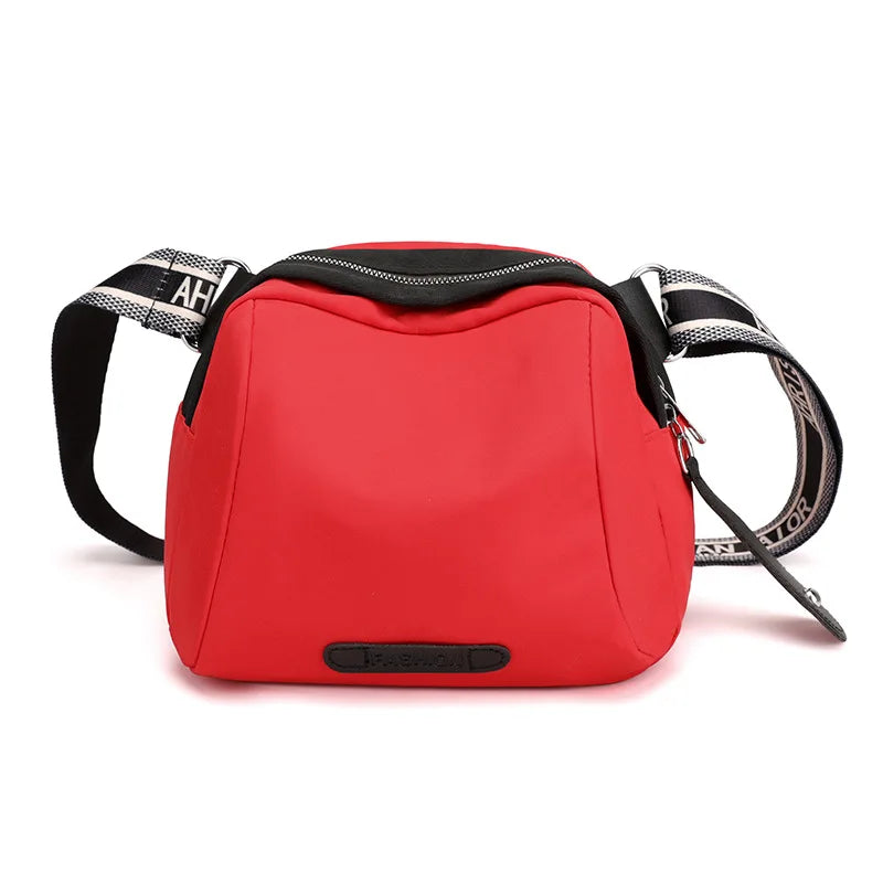 Nylon Crossbody Bag with Zipper Pocket Casual Stylish Shoulder Bag