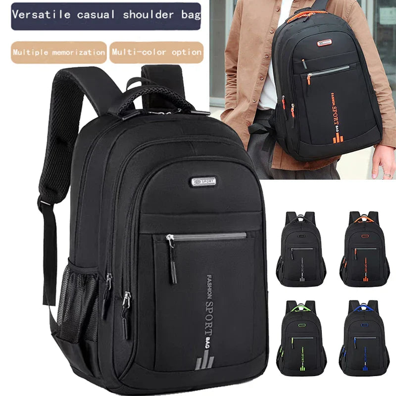 Handy Versatile Contrast-Zip Backpack Multi-color Adjustable-strap Lightweight for School Sports Commute Casual Stylish Bag