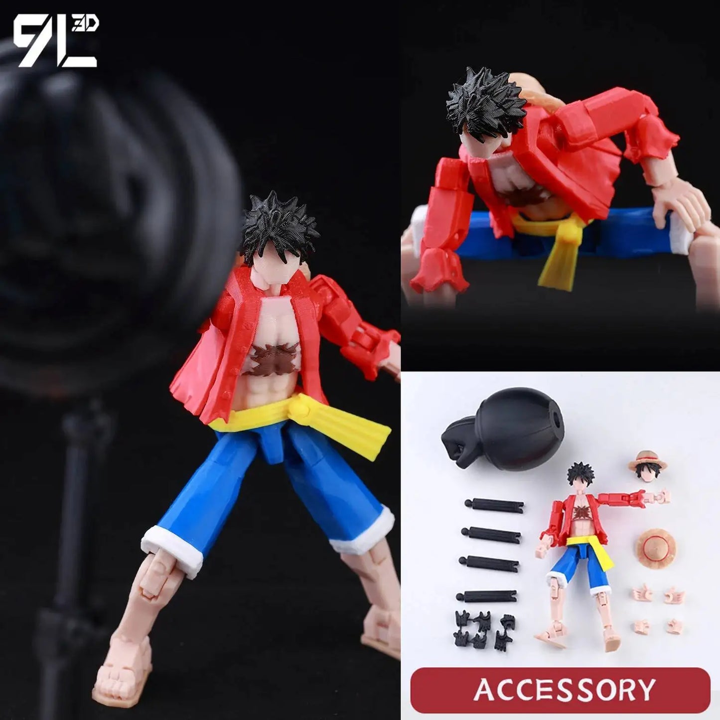 9L3D Printed Demon Slayer AKAZA Tanjiro Kamado Lucky Dummy 13 Movable Shapeshift Action Figures Mannequin Toys for Anime Fans