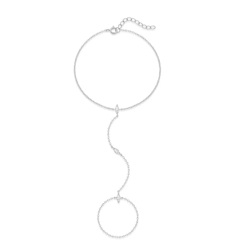 CANNER Minimalism Octagonal Star Finger Bracelet For Women 925 Sterling Silver Ins Flower Multi-layer Bracelet Fine Jewelry