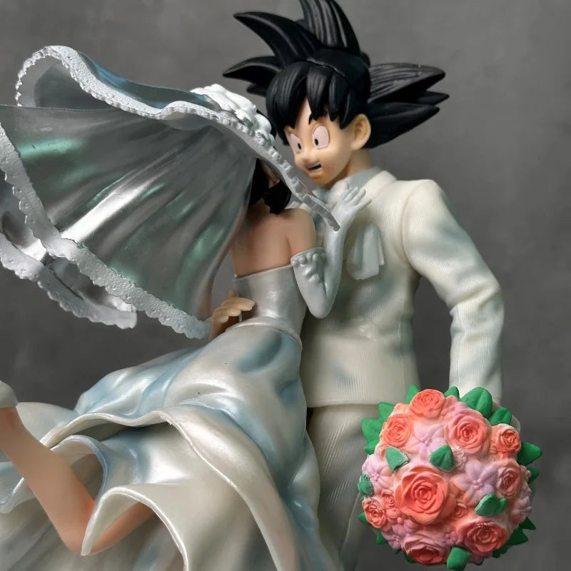 Dragon Ball Z Son Goku & Chichi Wedding Version 31cm Pvc Action Figure Collectible Model Toy Couple Statue Ornament Wedding Gift
