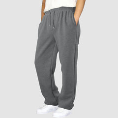 Baggy Men's Sport Casual Grey Pants With Pockets Elastic Waist Drawstring Harem Loose