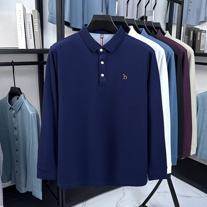 Premium Brand Quality Men's Polo Shirt Autumn Fashion Cartoon Embroid Long Sleeve Exquisite Lapel T-Shirt Business Menswear Top