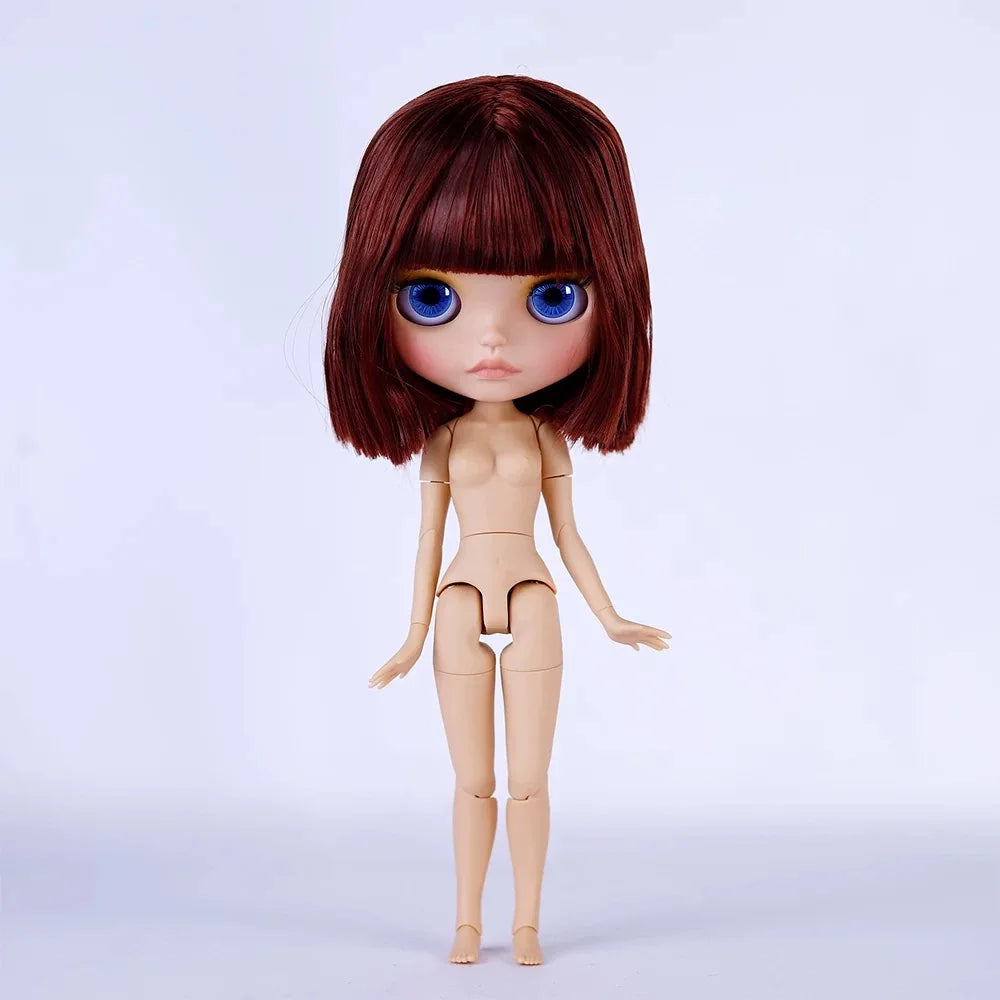 ICY DBS Blyth Doll Tan Skin Matte Face Glossy Face Pouting Lips 30CM BJD 19 Joints Body Doll DIY Make Up Costume Doll Gift Toy