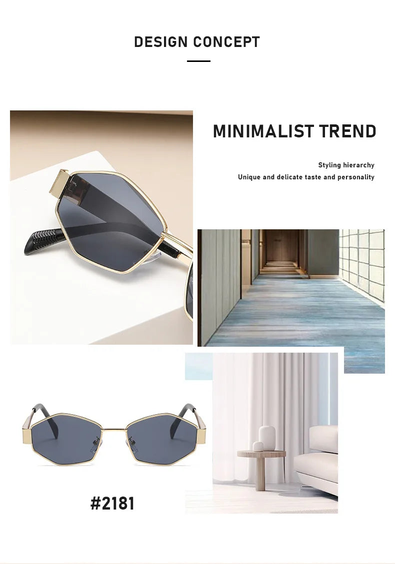 Vintage Special-Shaped Sunglasses Women Men Square Sun Glasses Female Retro Polygon Sunglasses for Male Eyeglass Eyewear