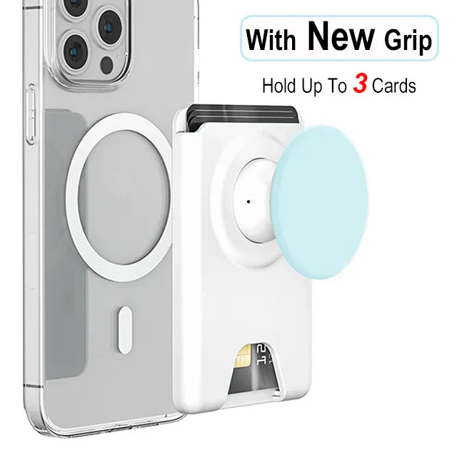 Grippopso Universal Magnetic Wallet With Expanding Phone Grip,Phone Card Holder Solid SocketWallet For IPhone Samsung Wallets