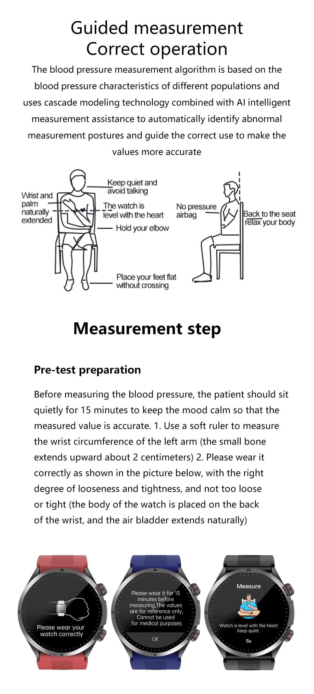 Airbag Smart Watch For huawei watch mens air Pump