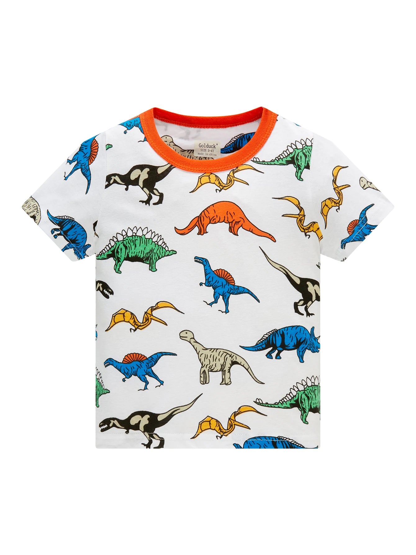 Manufacturer's in stock children's sleepwear cotton cartoon dinosaur boys' home clothes daily basic short sleeved underwear set