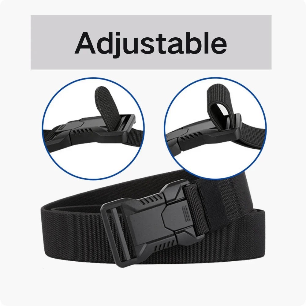 Tactical Belt Men's Elastic Webbing - Military Nylon Stretch Breathable Waistband for Outdoor Training Pants