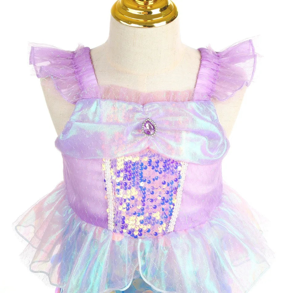 Christmas dress for Girl Dress Ariel Costumes Children's Sequined Fishtail Party Clothes Deguisement Fille