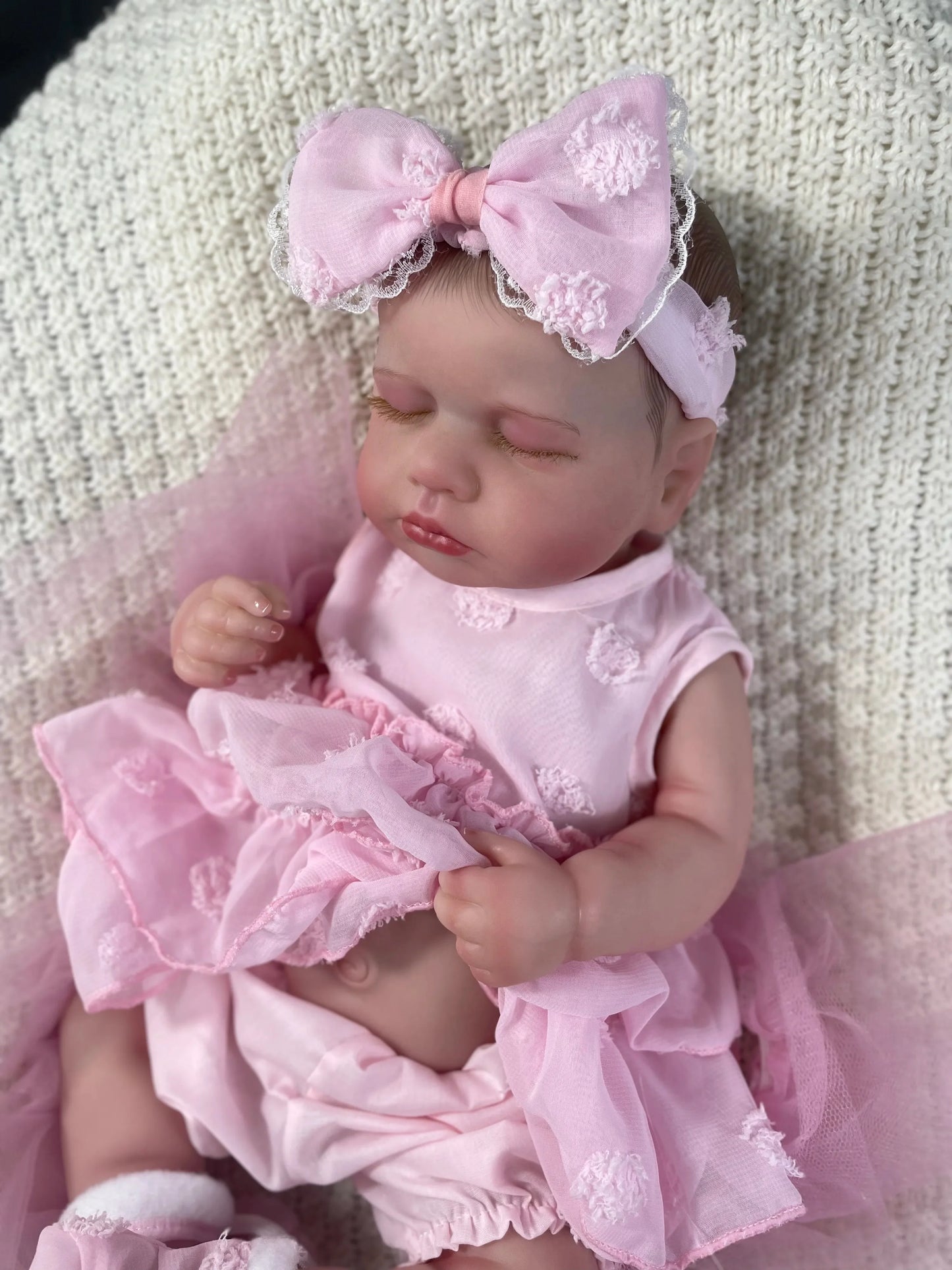 MRB 20 Inch Full Body Vinyl Reborn LouLou Girl Washable Reborn Baby Doll Adorable Reborn Toys Birthday Christmas Gift