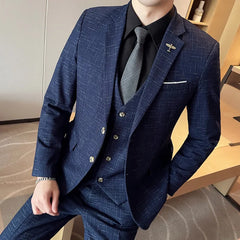 Men's Wedding Suit (suit + Vest + Trousers) Fashion Business Professional Suit