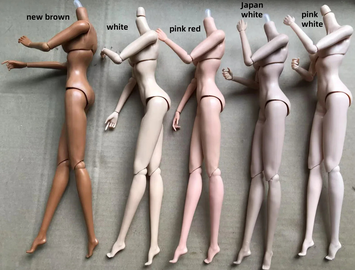 MENGF 12 Joints Movable Doll Body Pink Red White Beige Brown Coffee Green Color Doll Figures 28CM Super Model For FR IT Heads