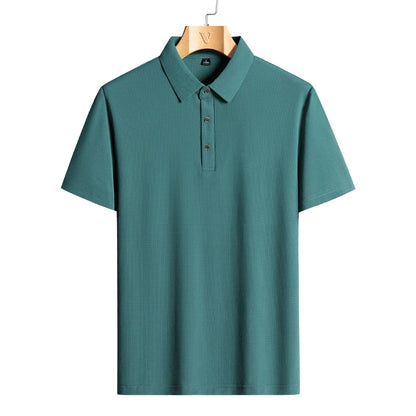 M-9XL Summer Polo Shirt Men New Breathable Mesh Ice Silk Quick-drying Short-sleeved T-shirt Elastic Sports Tops Men Clothing