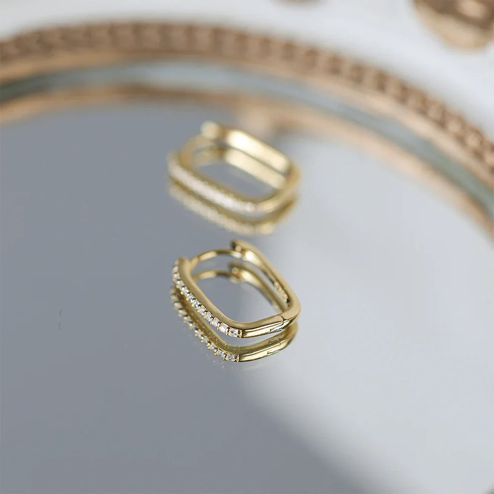 ROXI 925 Sterling Silver Ear Buckle Snake Twisted Round Circle Microinlaid Zirconia Hoop Earrings For Women Pendientes Aro Rojos