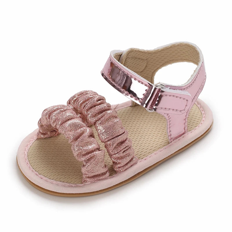 Infant Baby Shoes Girl Shoes Girl Sandals PU Leather Bowknot Rubber Sole