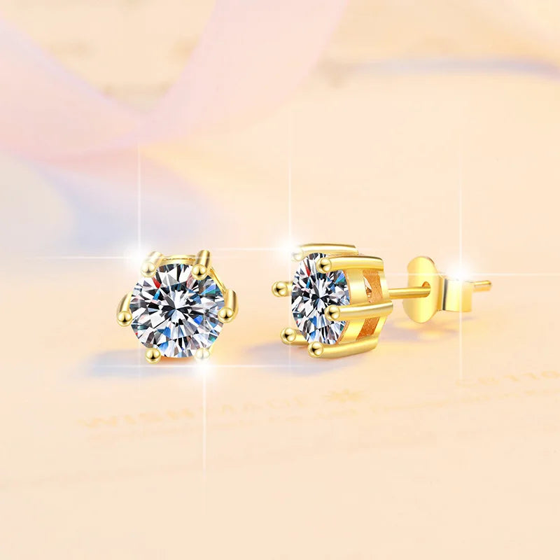 2ct 8mm Moissanite Earrings for Women Lab Grown Diamond Ear Studs 925 Sterling Silver Fine Jewelry Gift