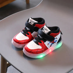 Spiderman LED Light Disney Kids Shoes Boys and Girls Light Kids Light Kids Sports Shoes