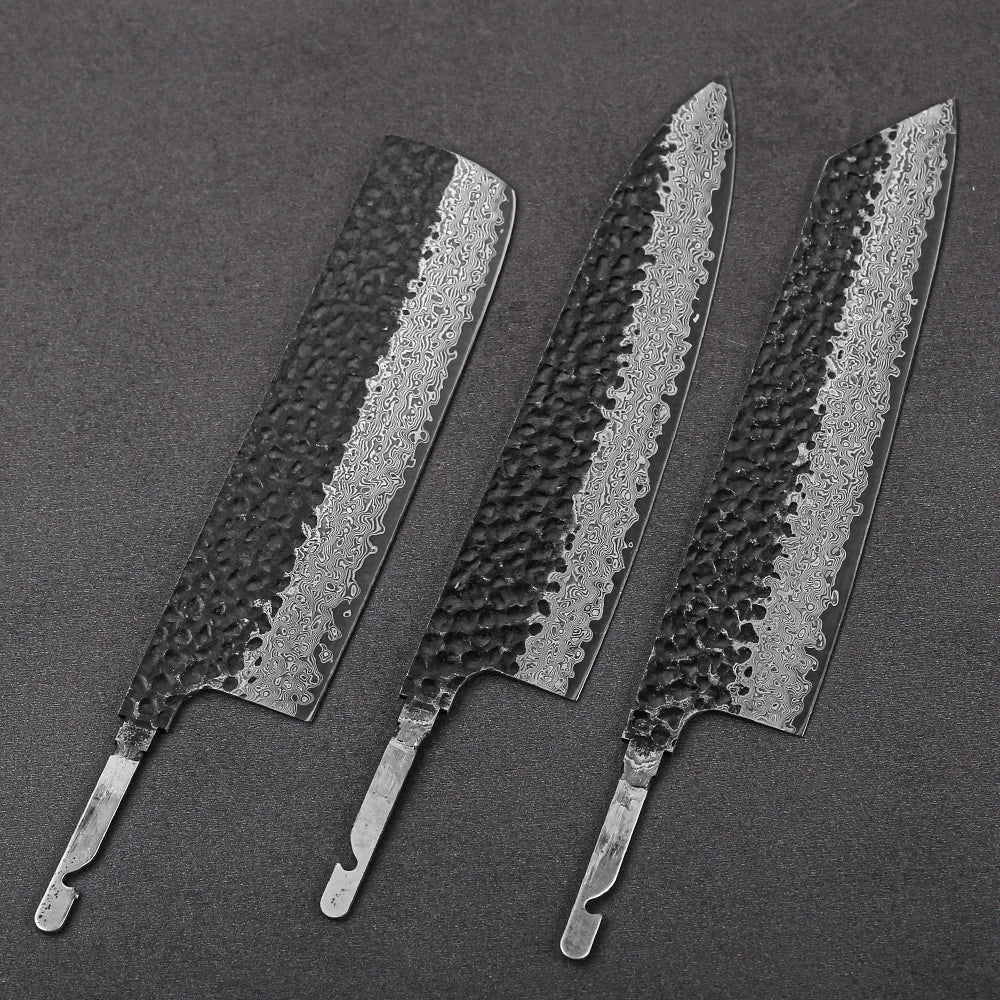 1-7 Pieces Japanese Chef Knives Blank Blade DIY Damascus Steel VG10