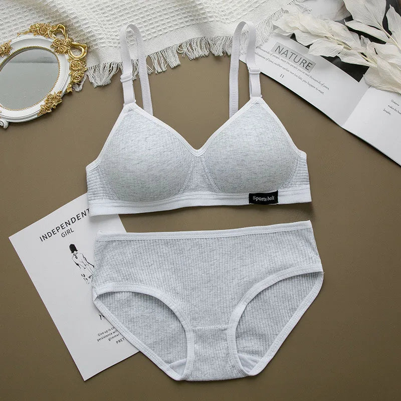 Women Seamless Bra Panties Set Stretch Sport Bra Thong Briefs