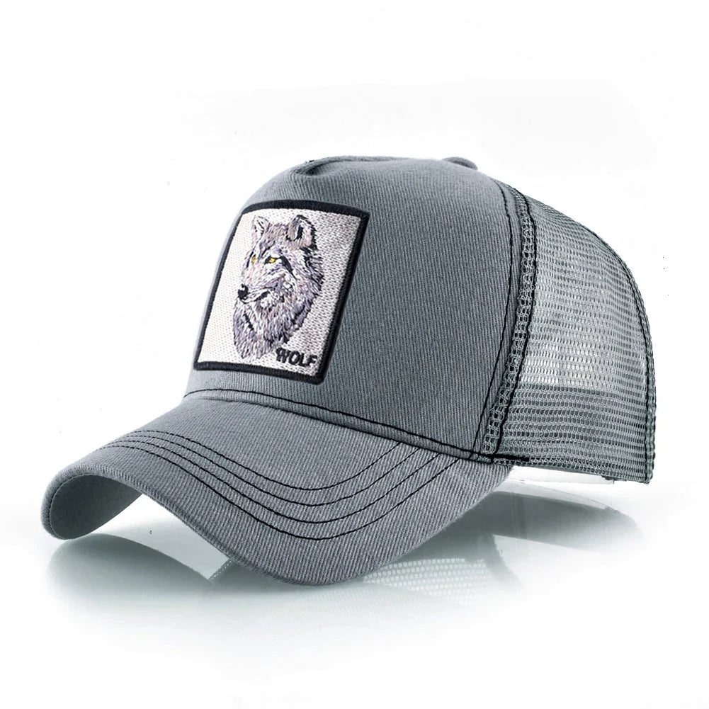 Baseball Cap With Embroidery Wolf Patch Men's Snapback Baseball Hat Four Seasons Outdoor Fashion Visor Caps Women Casual Cap