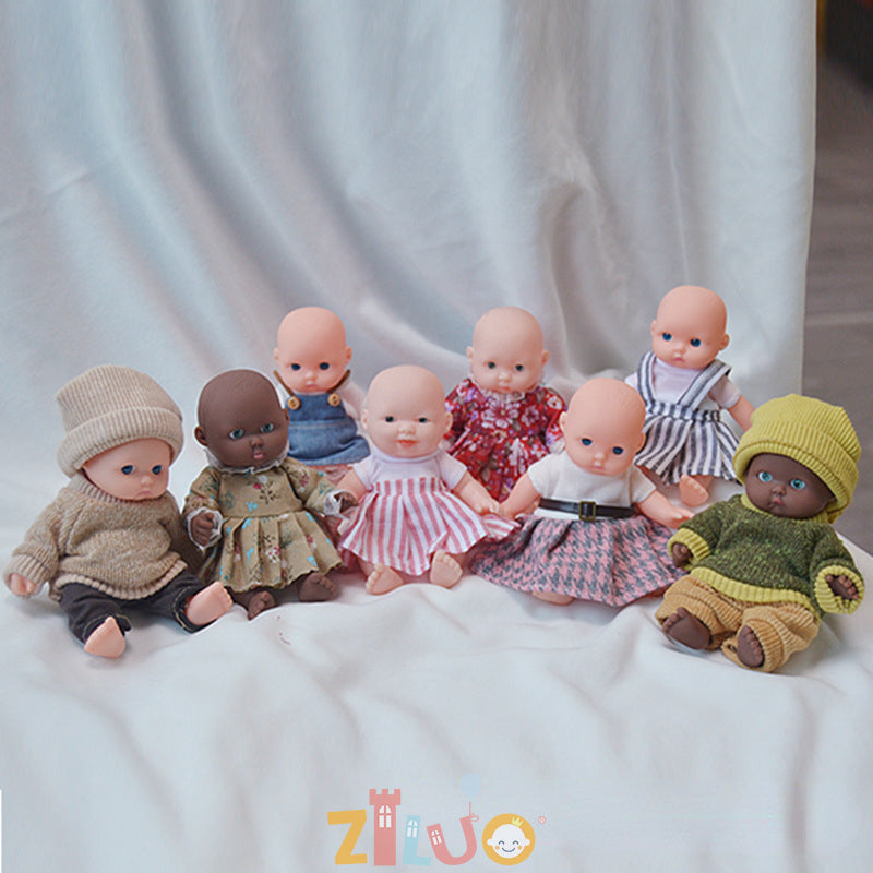 12cm Reborn Dolls Mini Palm Dolls Simulation Baby Dress Up Doll Reborn Doll Girls Boys Boneca Toys for Kids Munecas Reborn 1/12