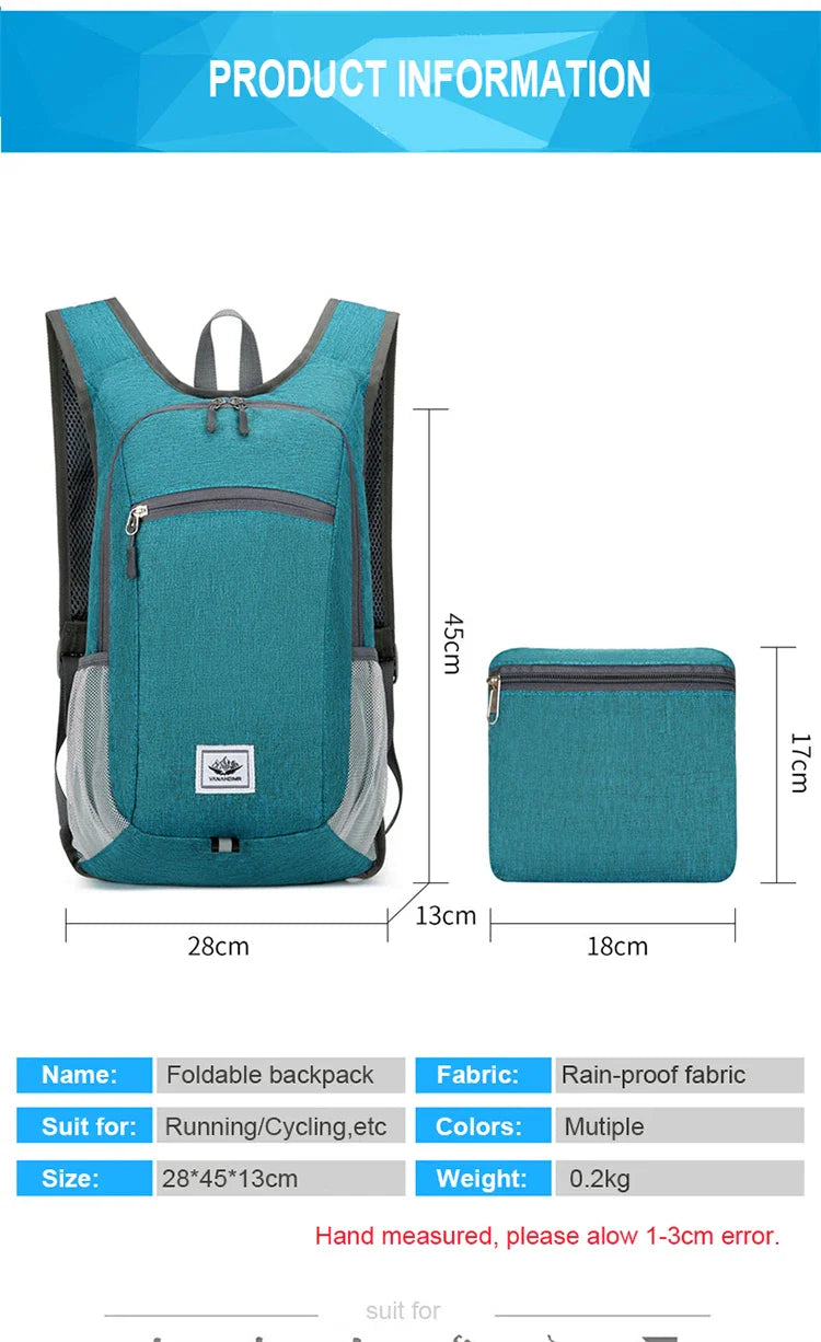 Portable Foldable Backpack,Men Women Ultralight Folding Bag,Outdoor Climbing Cycling Hiking  Knapsack Travel Daypack