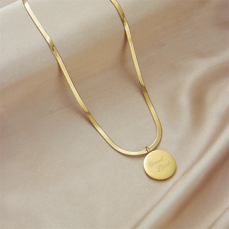 Stainless Steel Geometry Star Moon Butterfly Pendant Multilayer Chain Choker Necklace
