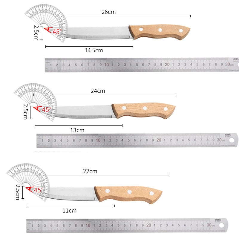 Cooking Knife Kitchen Supplies Wooden Handle Kitchen Fruit Knife Chef Knives Meat