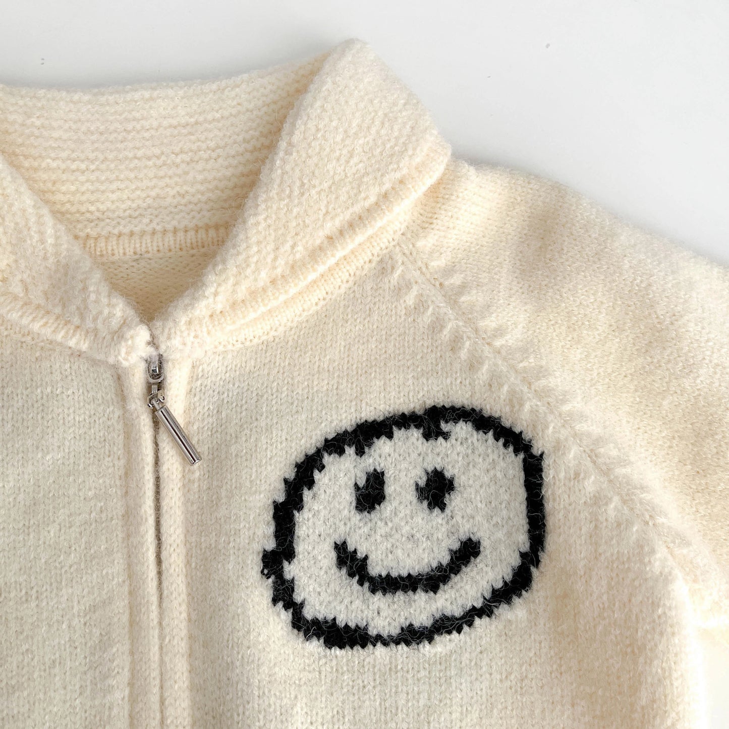 Baby Girls/Boys Knitted Coat Zippered Korean Long Sleeved with Vertical Pattern Fashion Soft Casual