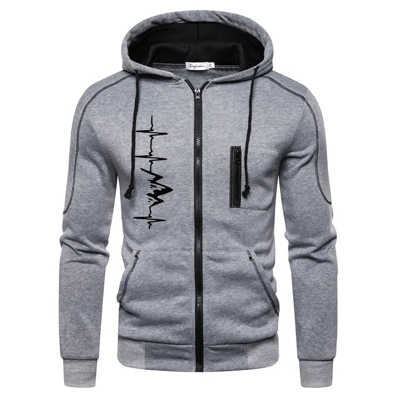 High Quality Autumn Winter Outdoors Hoodie Daily Men's Clothing Jogging Casual Sports Single Piece Zipper Jacket and Sport Pants