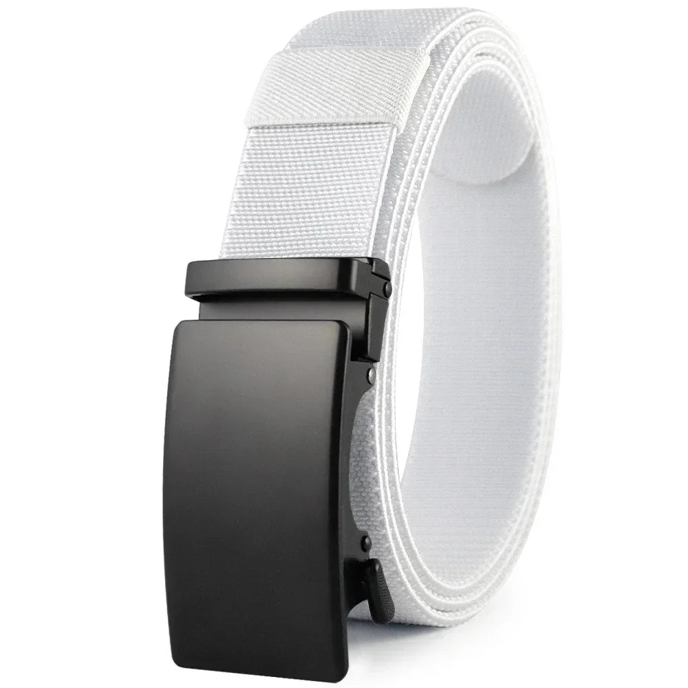 Men Belt Elastic Metal Automatic Buckle Army Outdoor Hunting Tactical Jeans Pants Belt Nylon Breathable Belts 150 Big Size Belts