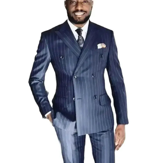 Tuxedo for Mens: Costume Homme Stripe Men Suits With Pants Men's Blazer