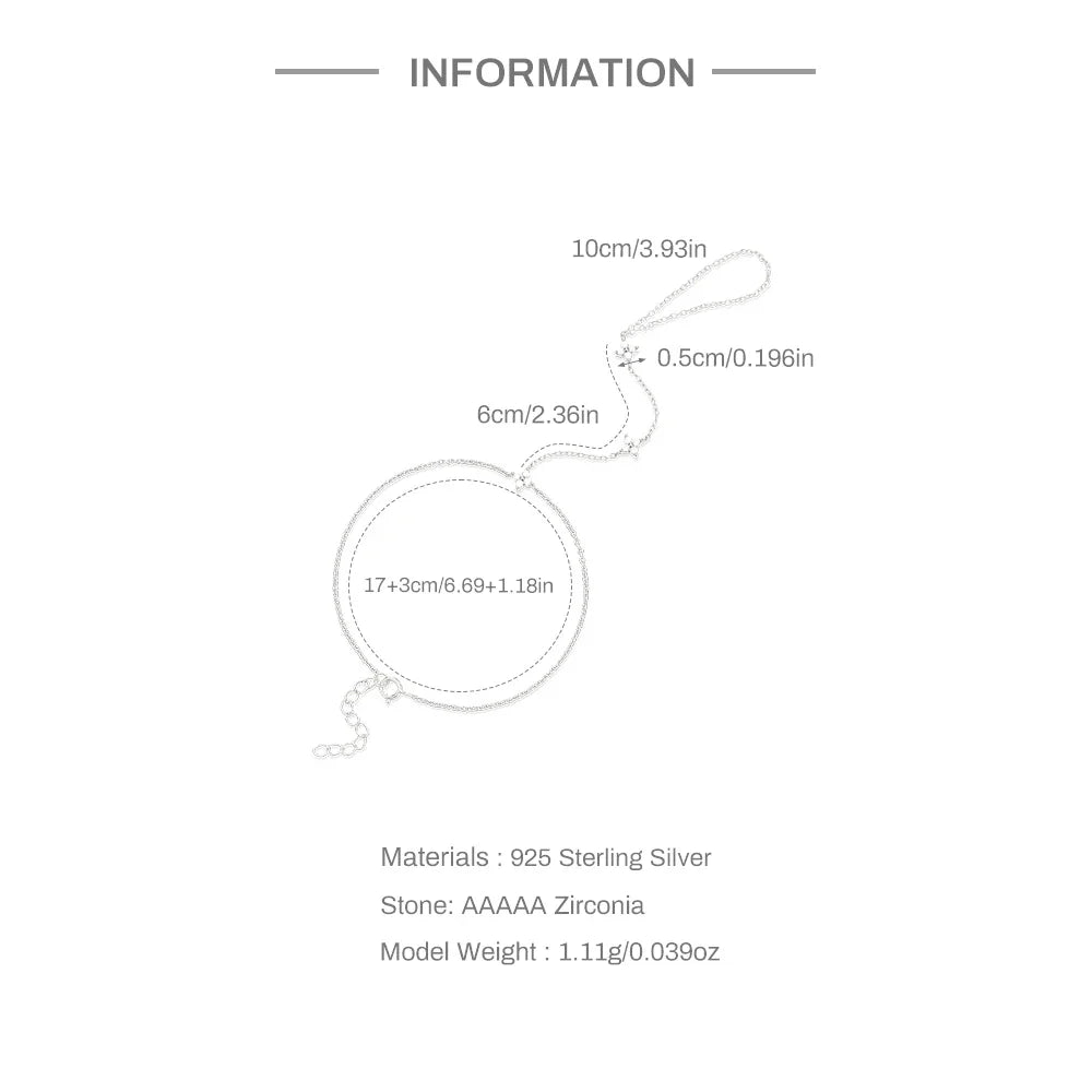 ROXI 925 Sterling Silver Evil eyes Blue/White Zircon Bracelet With Finger Design For Women Hand Chain Bracelet Party Jewelry