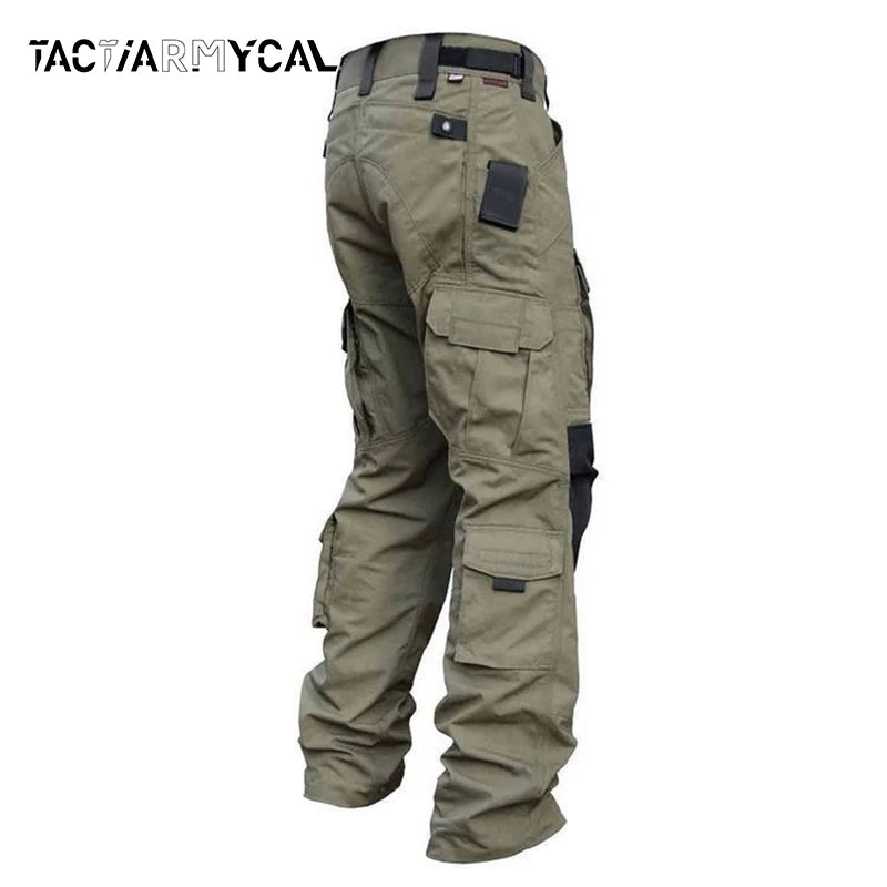 Tactical Pants Men Multi-Pocket Outdoor Cargo Pants Military Combat Trousers