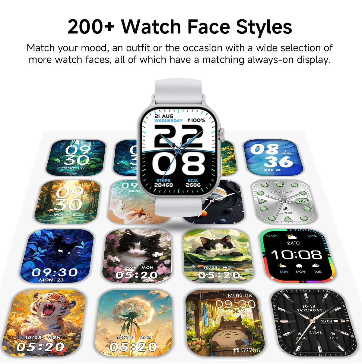 Lenovo 2025New for Android and IOS Smart Watch Fit F101 1.96-inch HD AMOLED Heart Rate Bluetooth Calls SmartWatch Waterproof