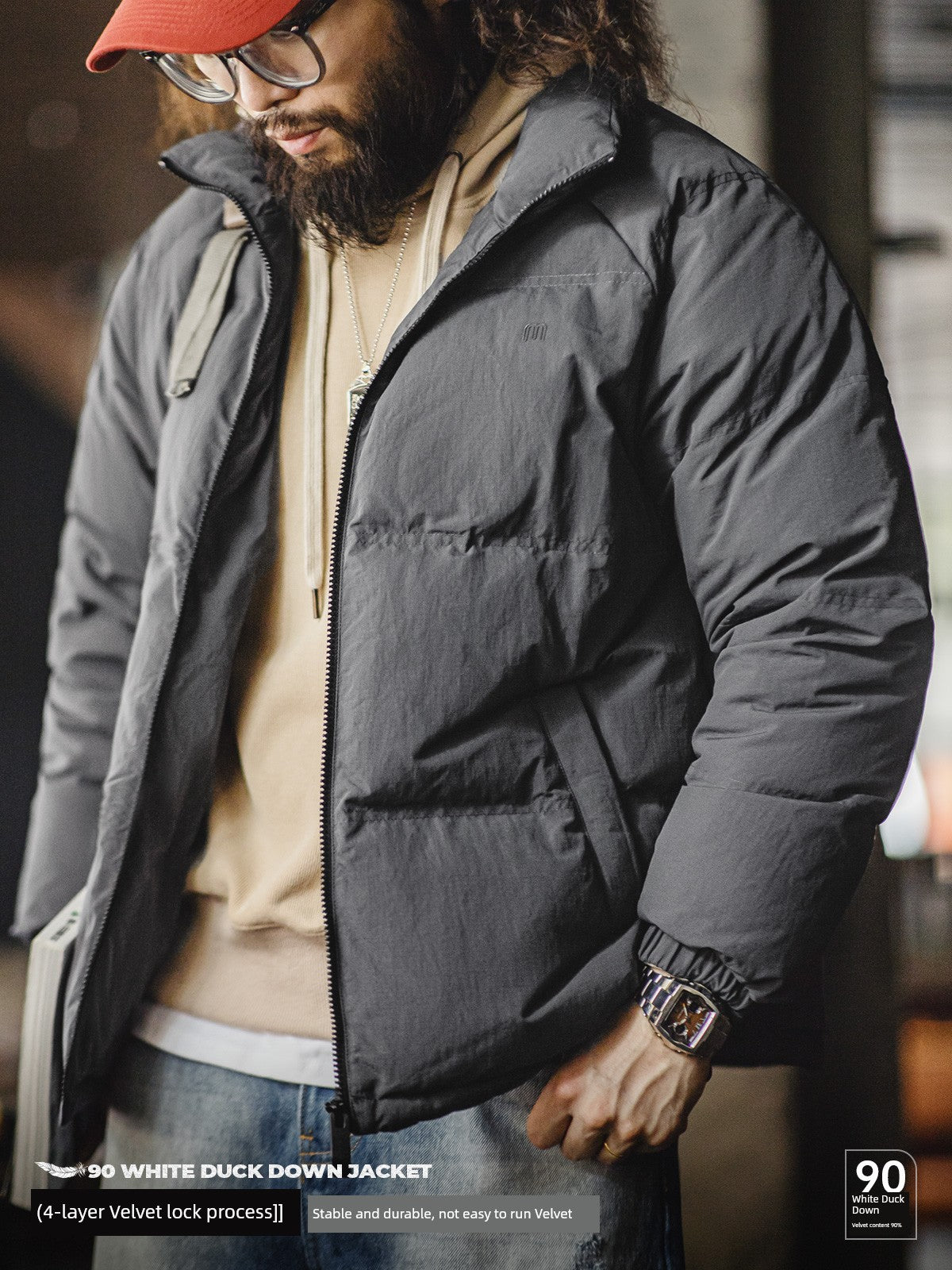 Madden Casual Stand-up Collar down Jacket Short Men's Winter Parka