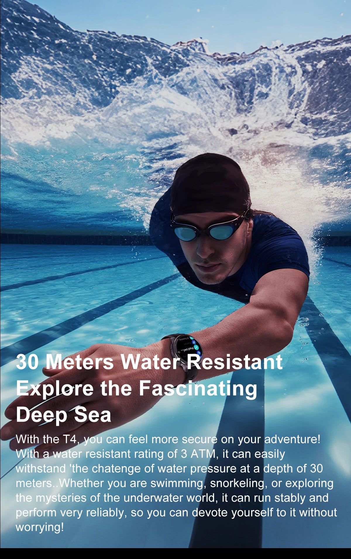 NEW GPS Offline Maps Smart Watch 1.43" AMOLED Military Sports Smartwatch 4GB Memory Video Player 30m Swim Waterproof Bracelet