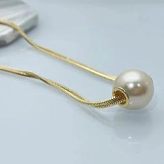 316L Stainless Steel Fashion Fine Jewelry Minimalist 2 Strand Snake Chain Pearl