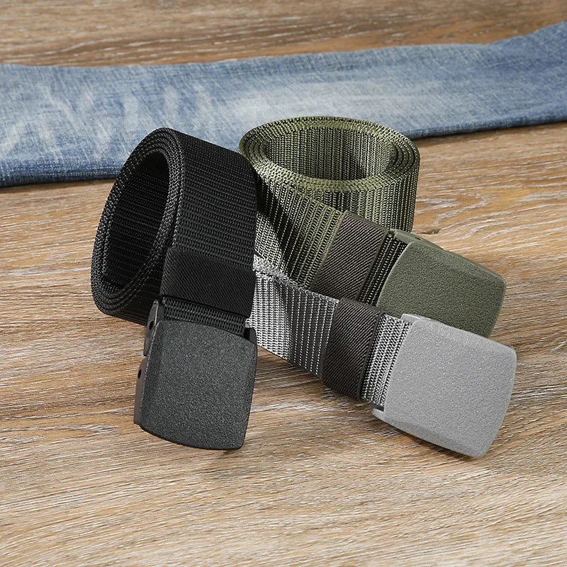 3.8X110cm High Quality Automatic Buckle Nylon Men Belt Outdoor Hunting Multifunctional Tactical Canvas Camouflage Belt for Women