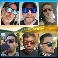 Square Polarized Sunglasses for Men Outdoor Fishing Sun Glasses